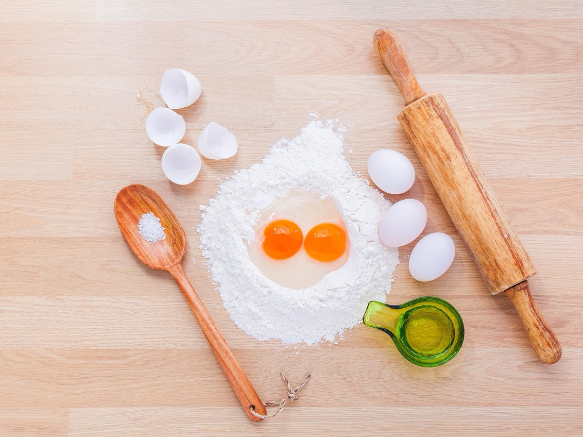 Eieren tart met fris ingrediënten